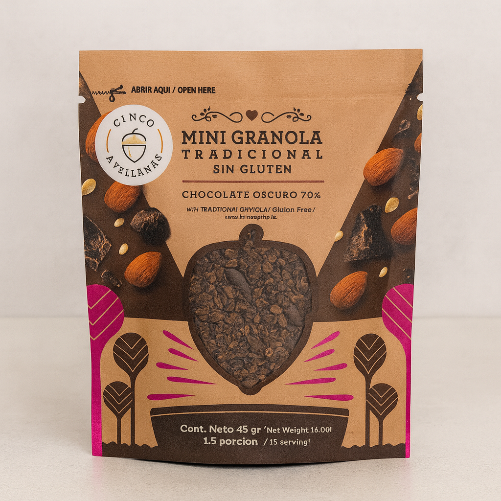 Granola Cinco Avellanas: Chocolate oscuro 70%