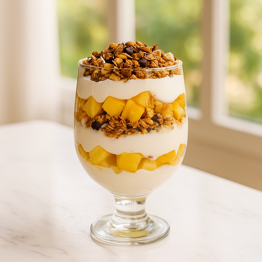 🥗 Parfait Tropical de Yogurt Griego con Granola de Coco y Manzana
