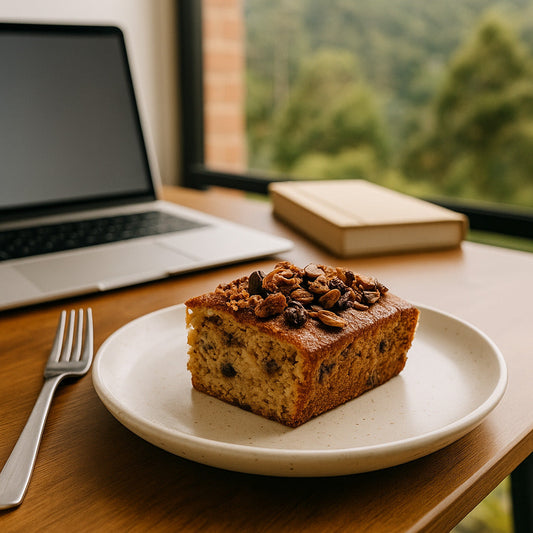 🍰 Panqué Fitness Horneado con Yogurt Griego y Granola de Chocolate Oscuro