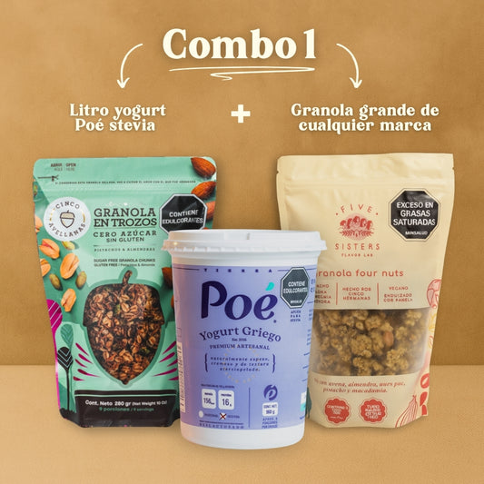 Combo 1: Litro Stevia + Granola grande de cualquier marca