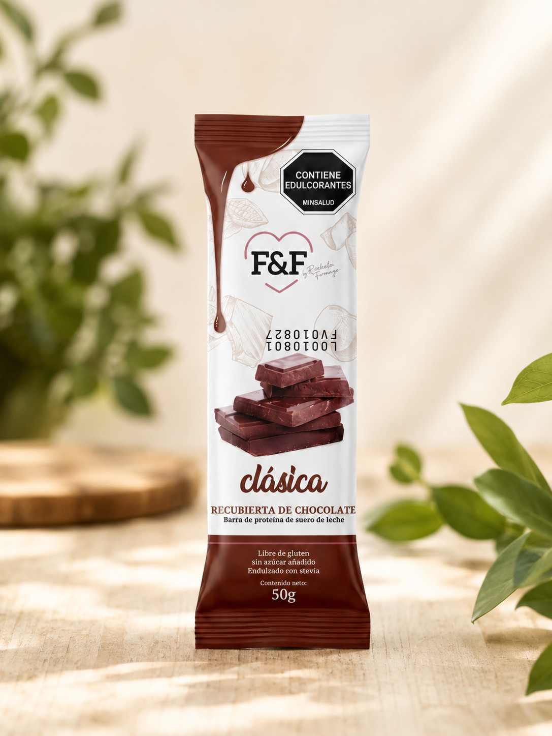 Barra de proteina FyF chocolate 50 GR