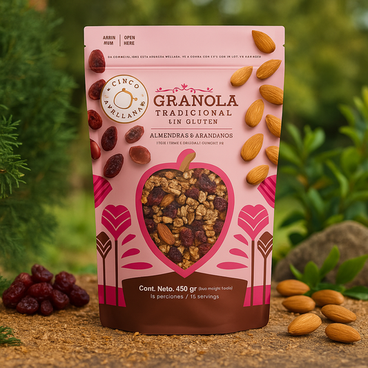 Granola Cinco Avellanas: Almendras y arándanos