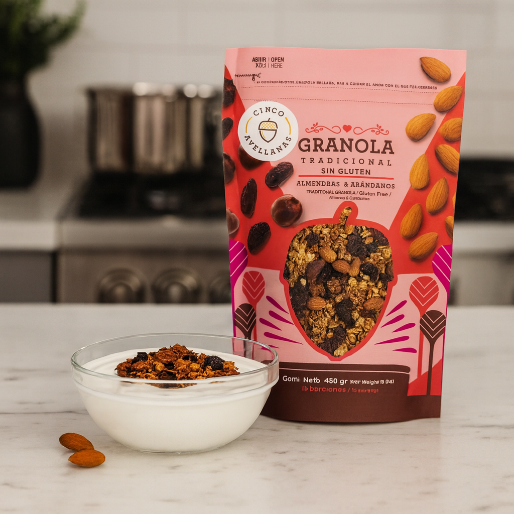 Granola Cinco Avellanas: Almendras y arándanos
