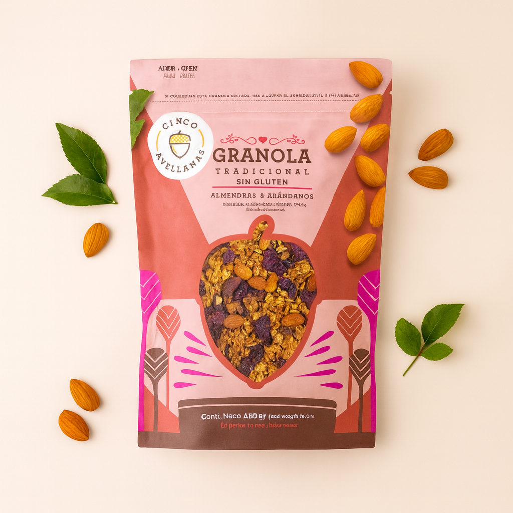 Granola Cinco Avellanas: Almendras y arándanos